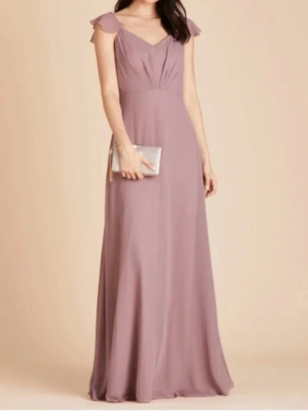 Birdy Grey | Dresses | Birdy Grey Dark Mauve Kae Style Chiffon Bridesmaids Dress